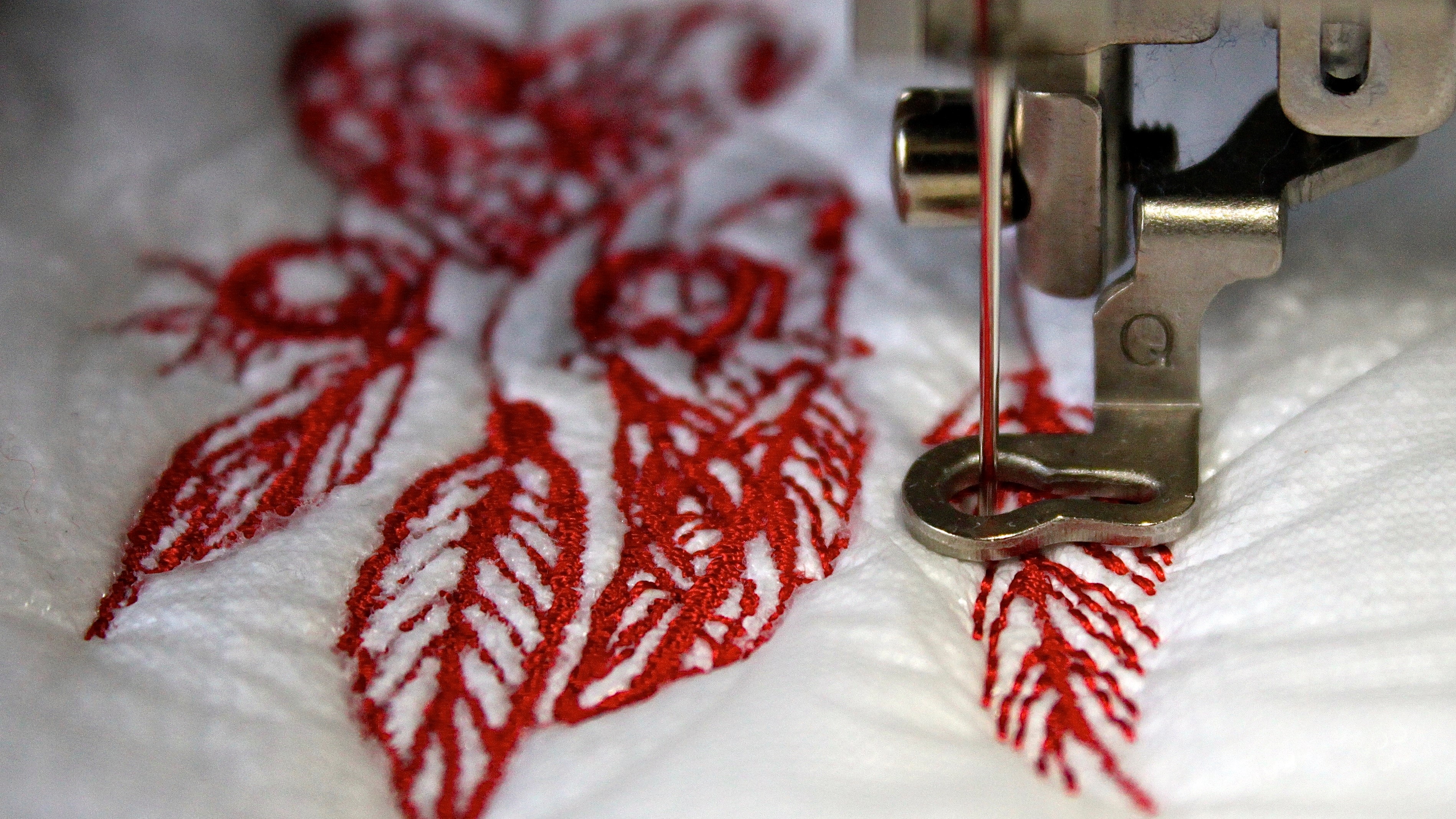 Borduursel gemaakt met borduurmachine